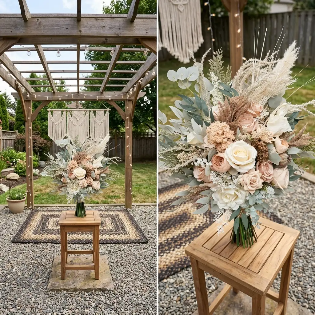 Bohemian Backyard Wedding Photo Booth