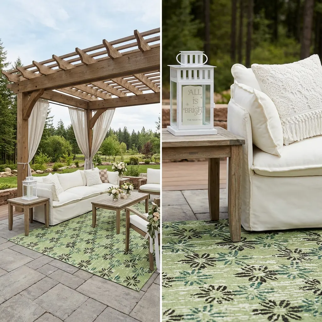 Outdoor Living Room for a Casual Wedding Setting