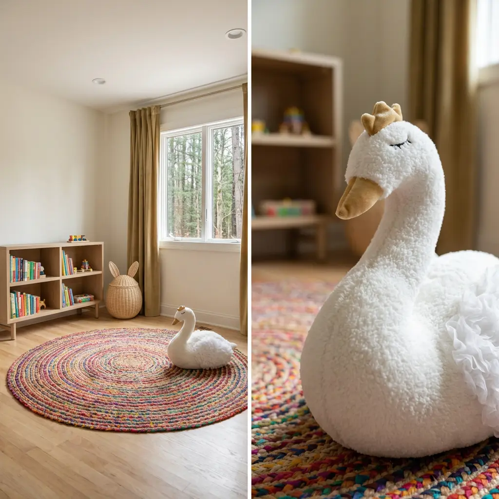 Farmhouse Easter Playroom with Bunny Baskets