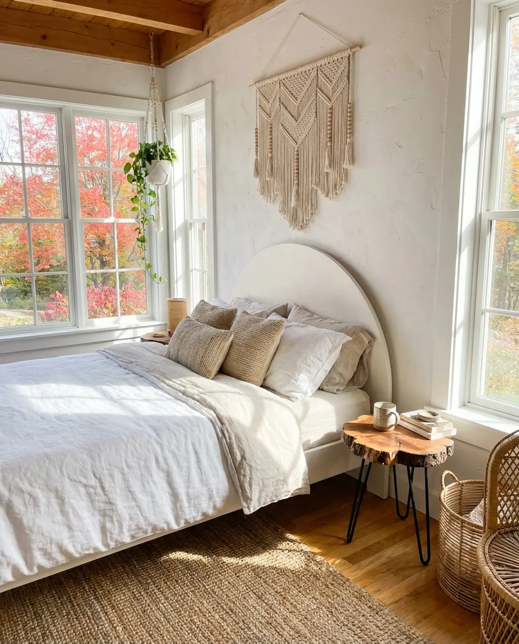 Tori's Serene Bohemian Spring Bedroom with Macrame