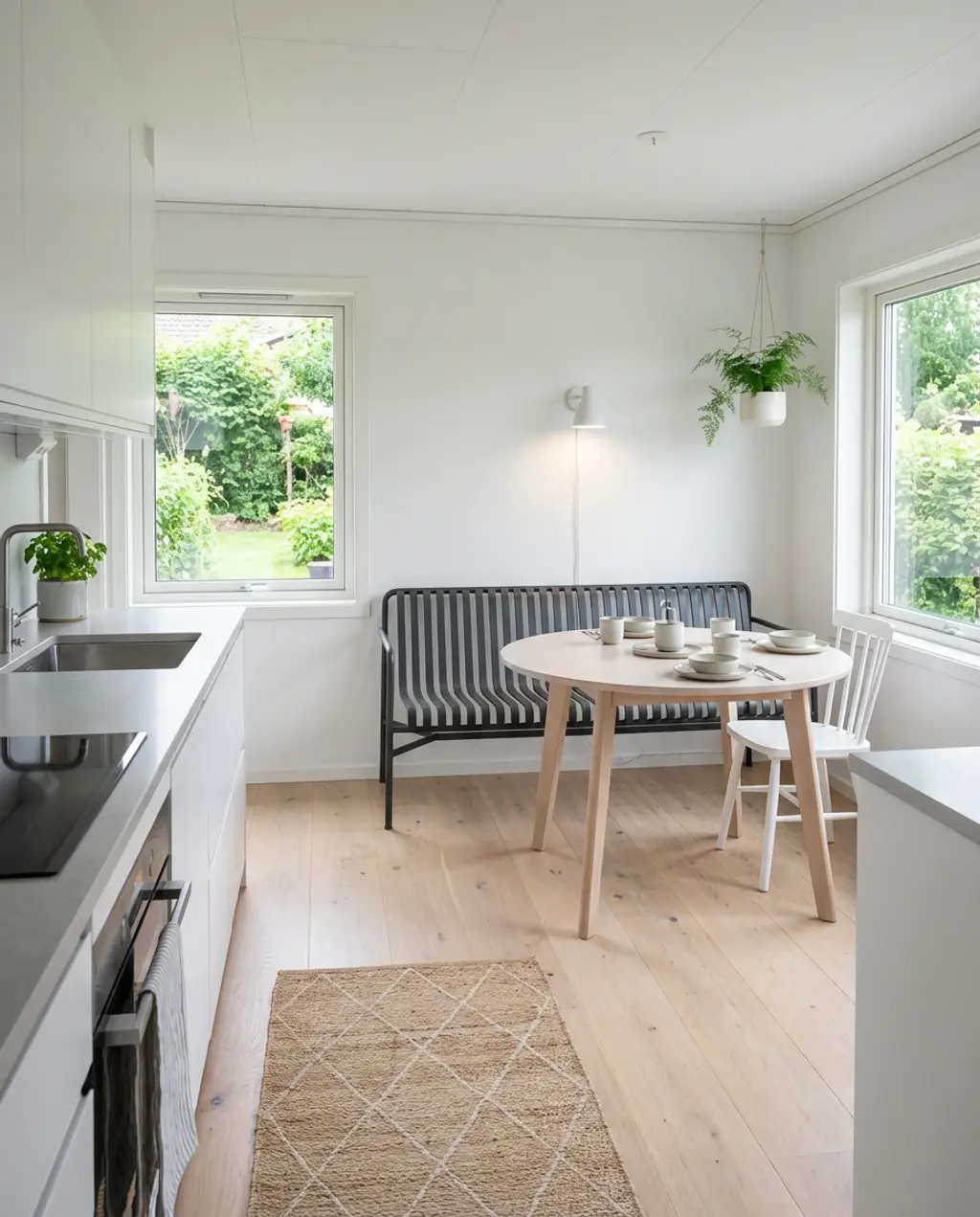 Small Open Kitchen Living Room with Creative Dining Nook — Luxury Version