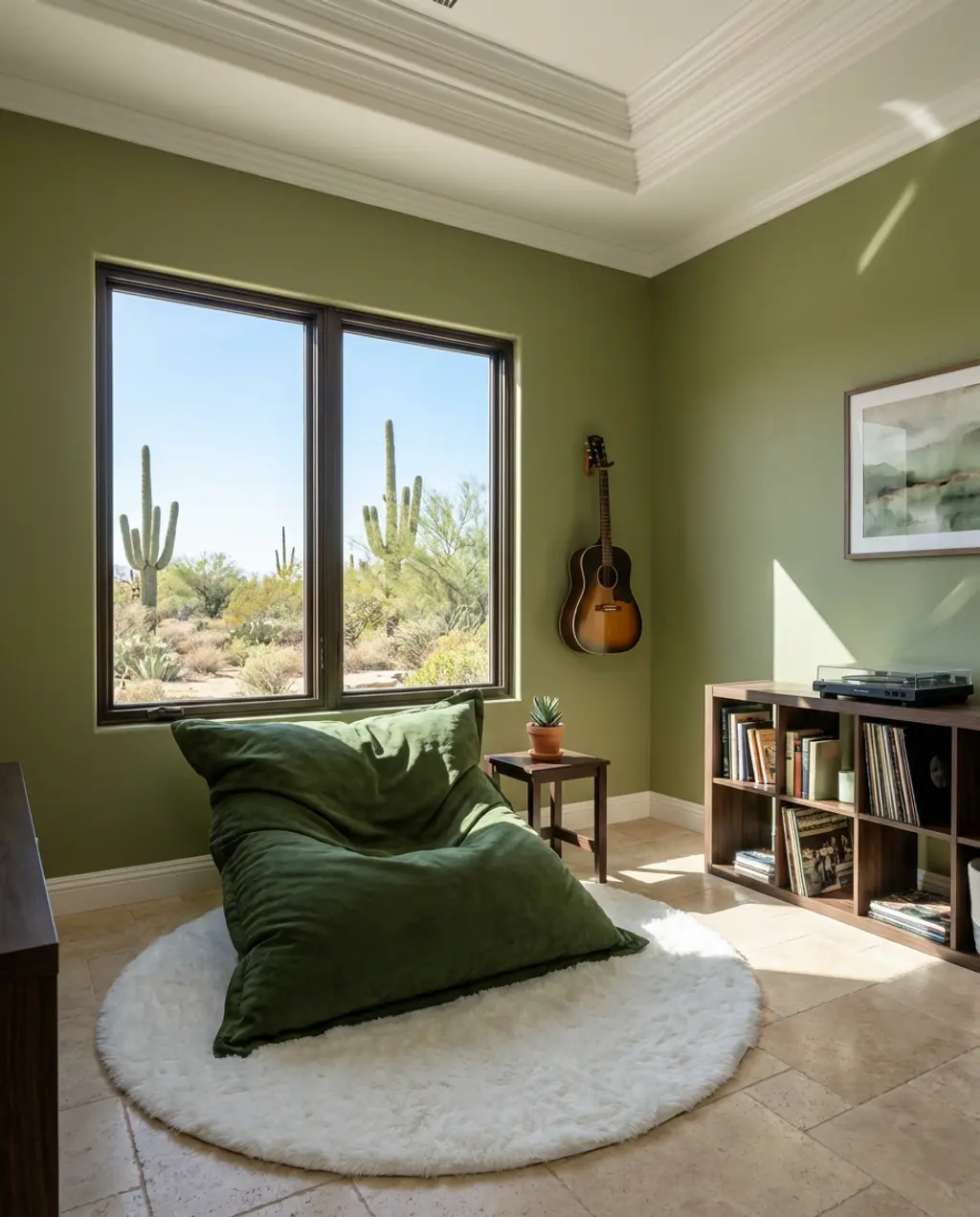 Music Lover's Dorm with Guitar Display — Budget Version