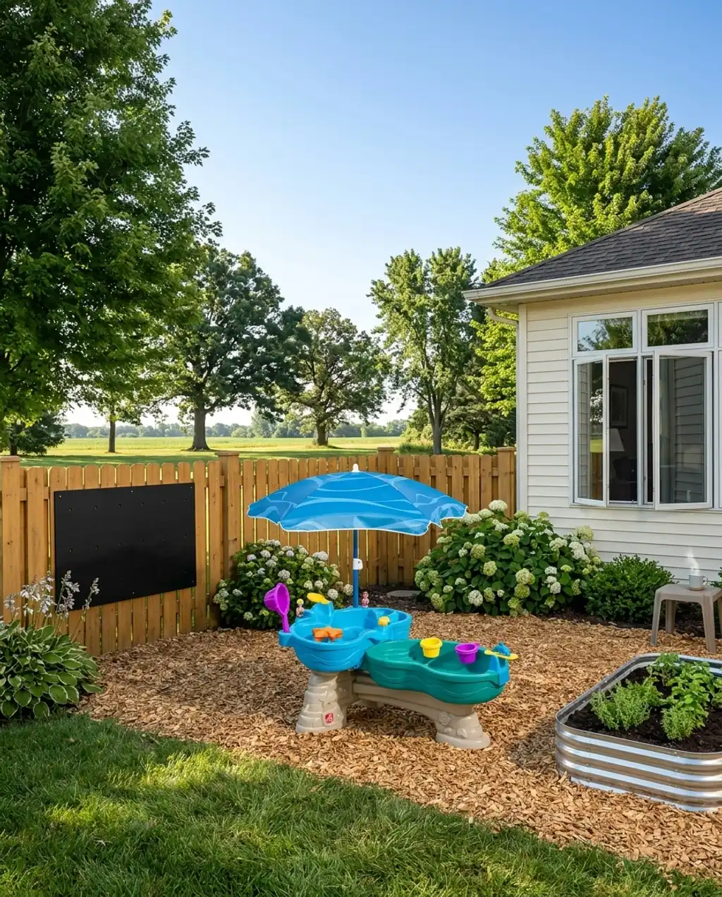 Kids' Natural Play Area with Rock Climbing Wall — Budget Version