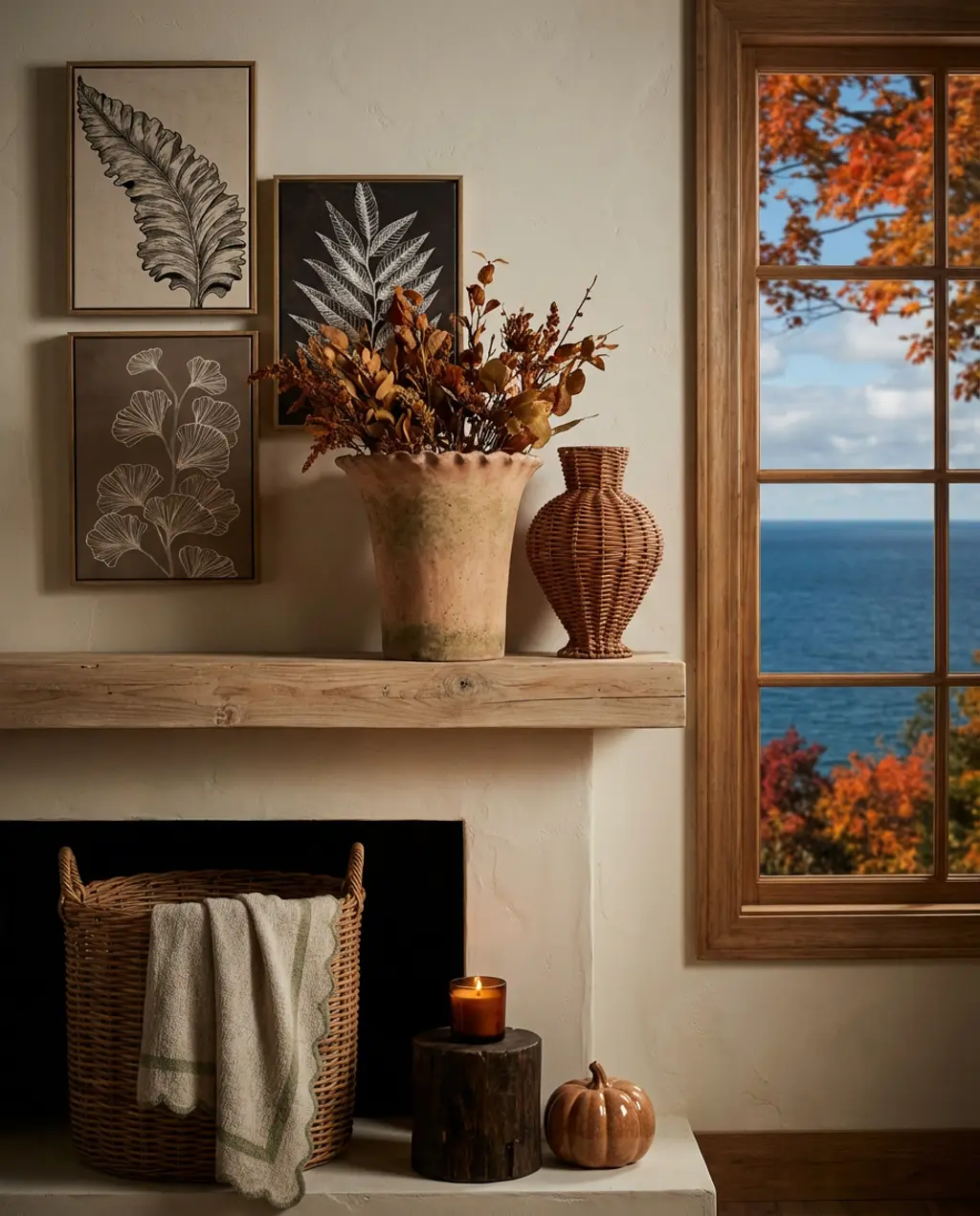 Urban Jungle Mantle with Lush Greenery and Natural Elements 2026