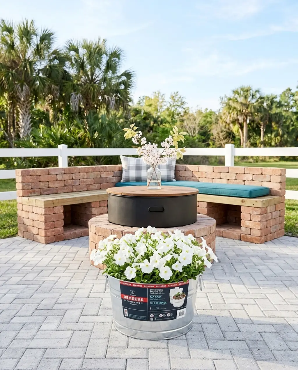 DIY Brick Fire Pit with Built-in Seating — Luxury Version