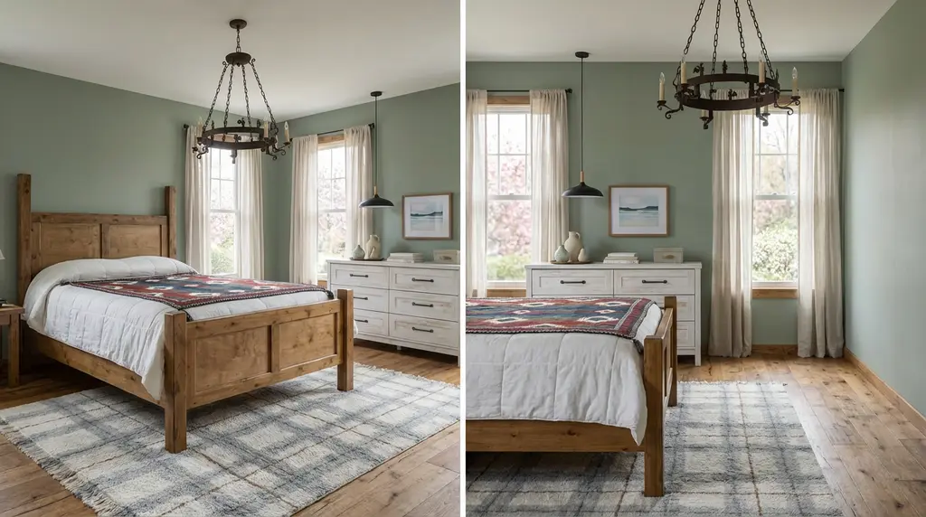 Cozy Spring Bedroom with Rustic Farmhouse Charm
