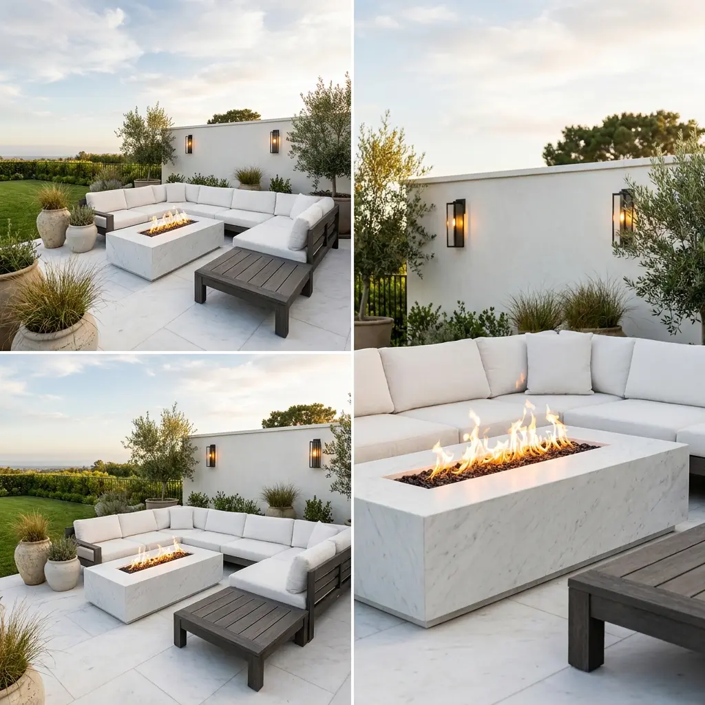Luxury Penthouse Rooftop With Fire Pit Lounge