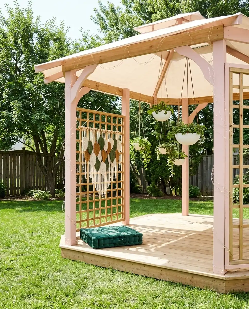 Beautiful Aesthetic Gazebo with Hanging Plants