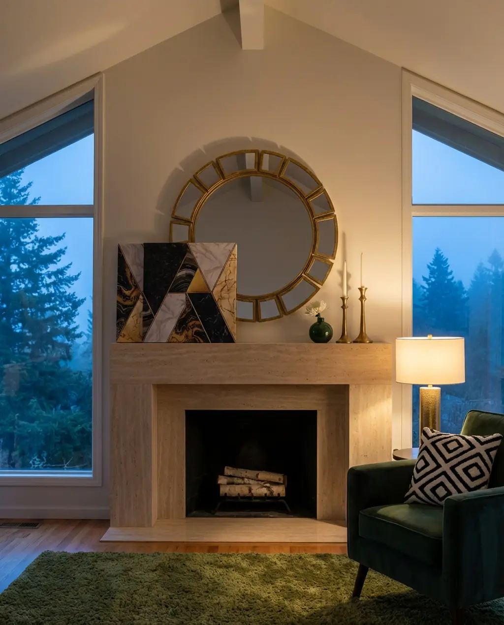 Art Deco Mantle with Geometric Shapes and Metallic Glamour 2026