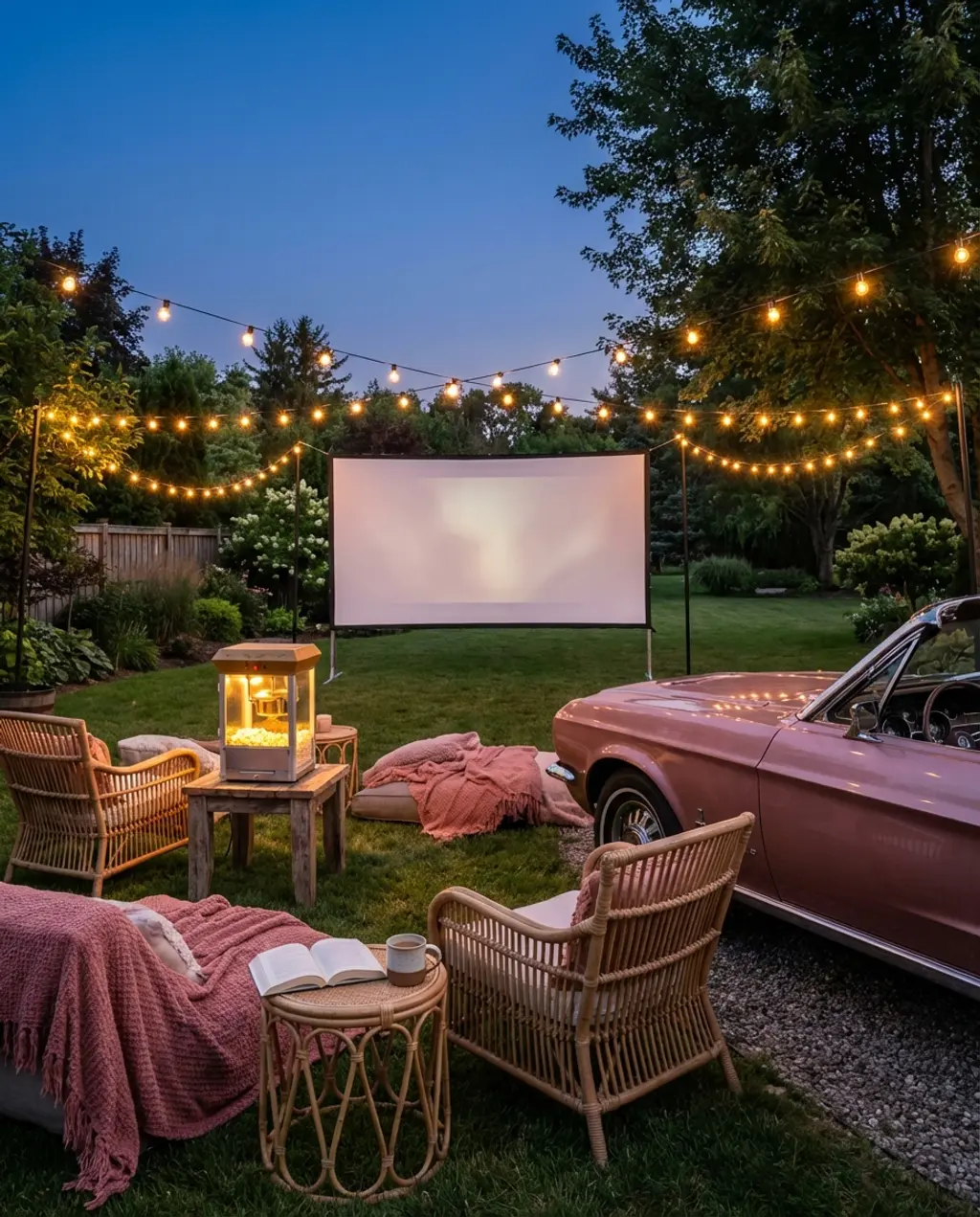 Backyard Drive-In Movie Night for Family Photos 2026