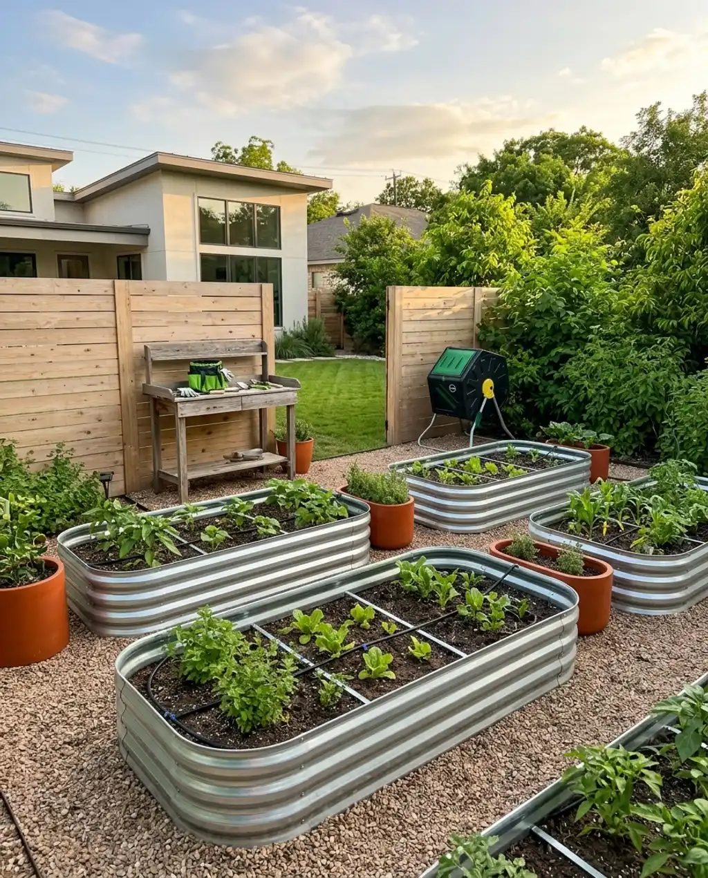 Minimalist Raised Garden Beds for Urban Farming