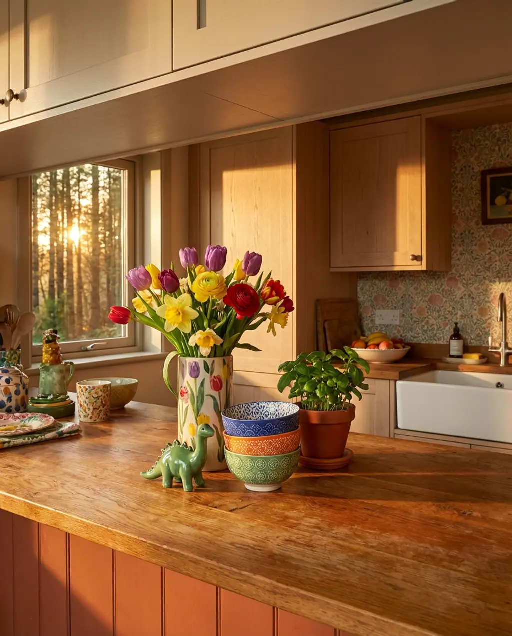 Bloxburg Aesthetic: Vibrant Spring Kitchen Counter