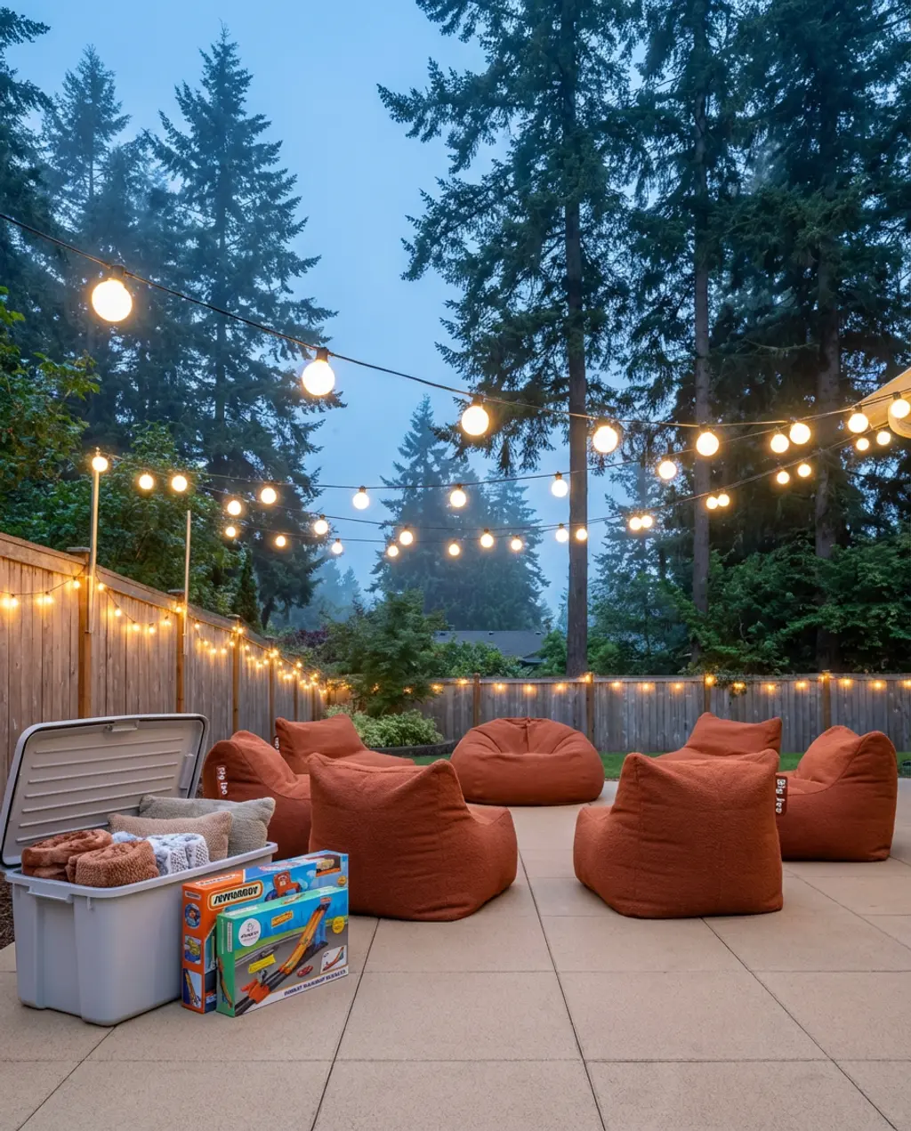 Outdoor Movie Night & Stargazing Lounge — Luxury Version