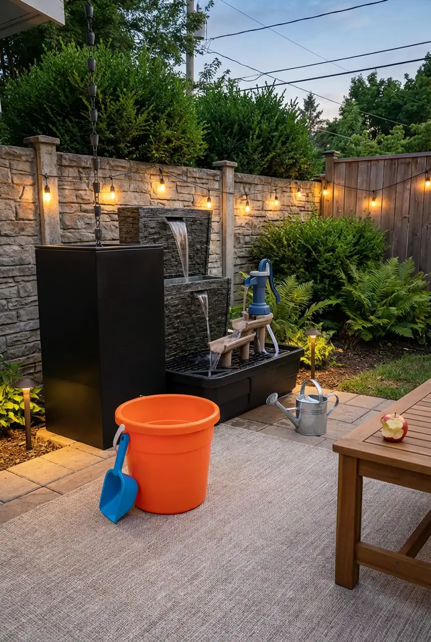 Interactive Water Wall with Troughs & Spouts