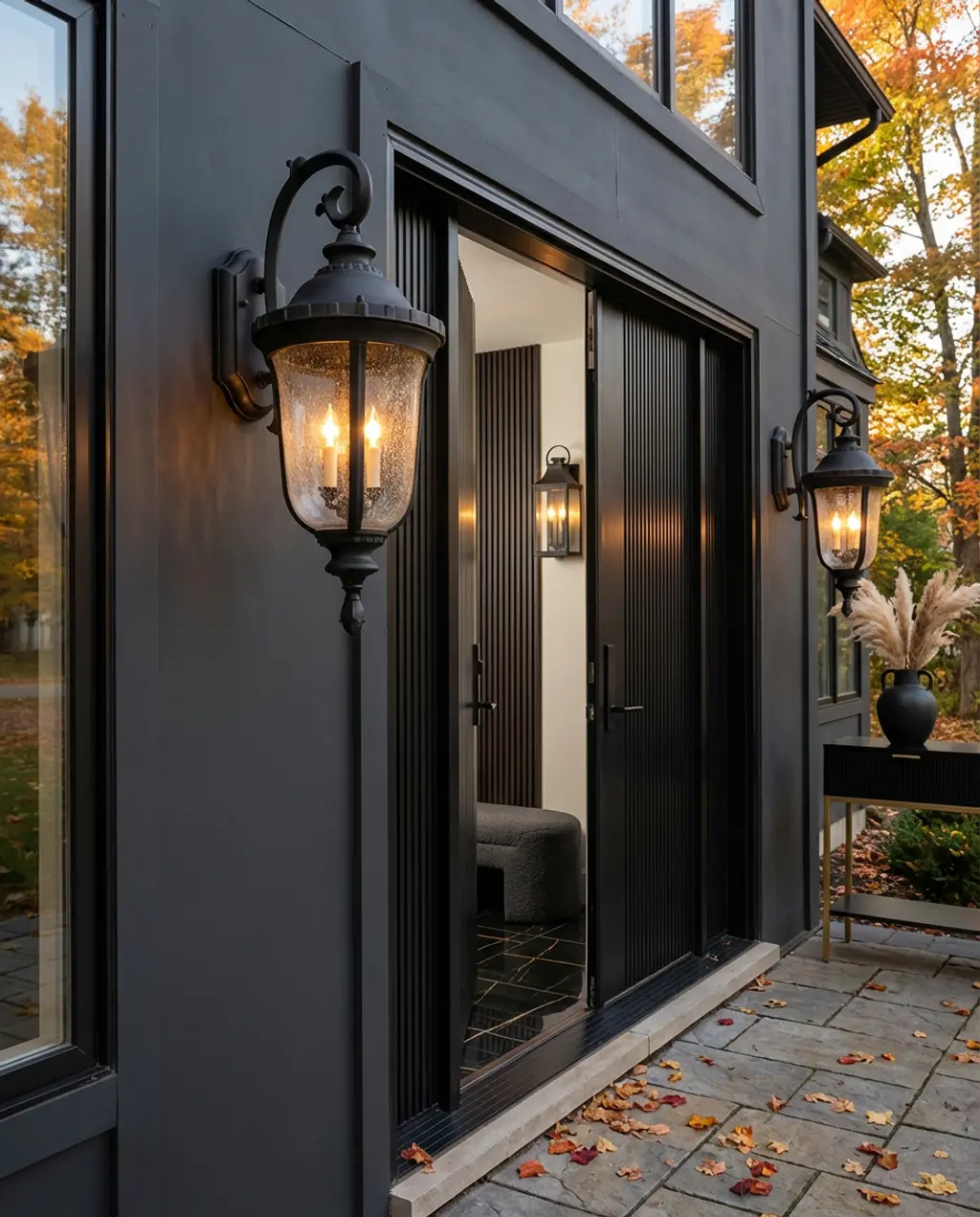 Glamorous Black and Gold Entryway Interior — Luxury Version