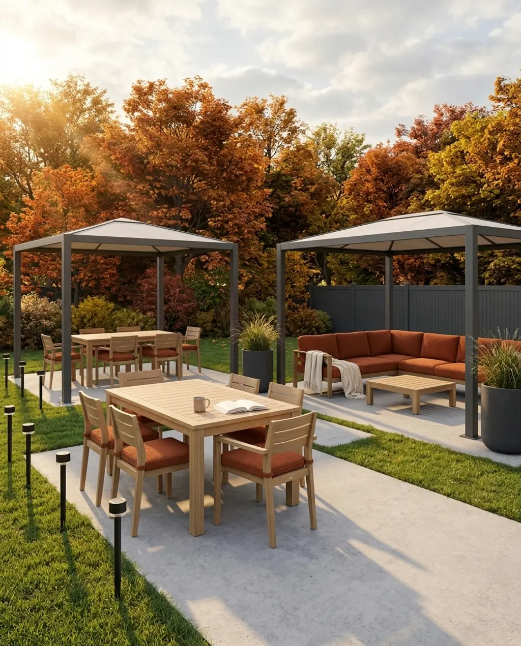 Two Distinct Gazebo Areas for Backyard Zoning — Budget Version