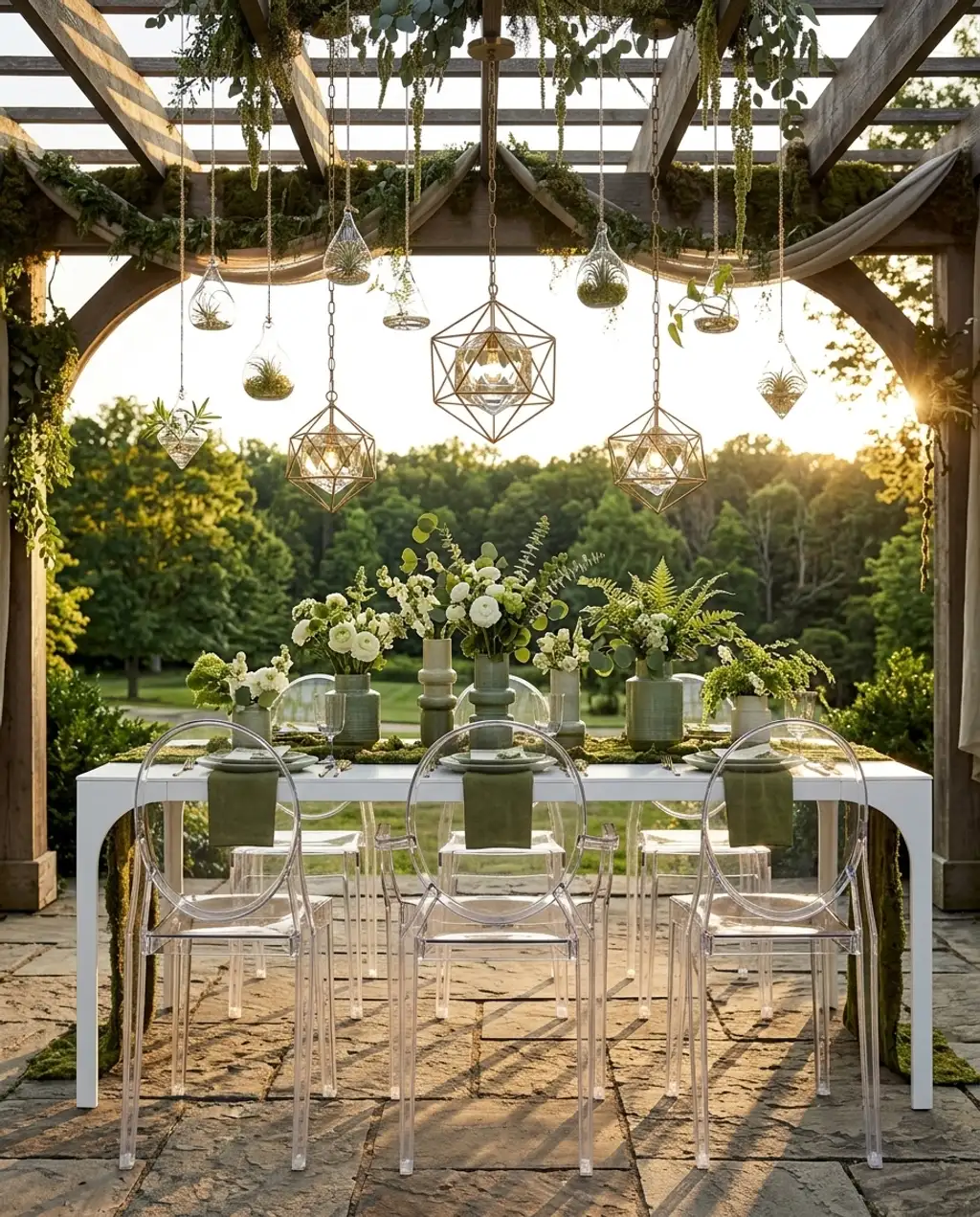 Modern Greenhouse Wedding Reception with Botanical Decor