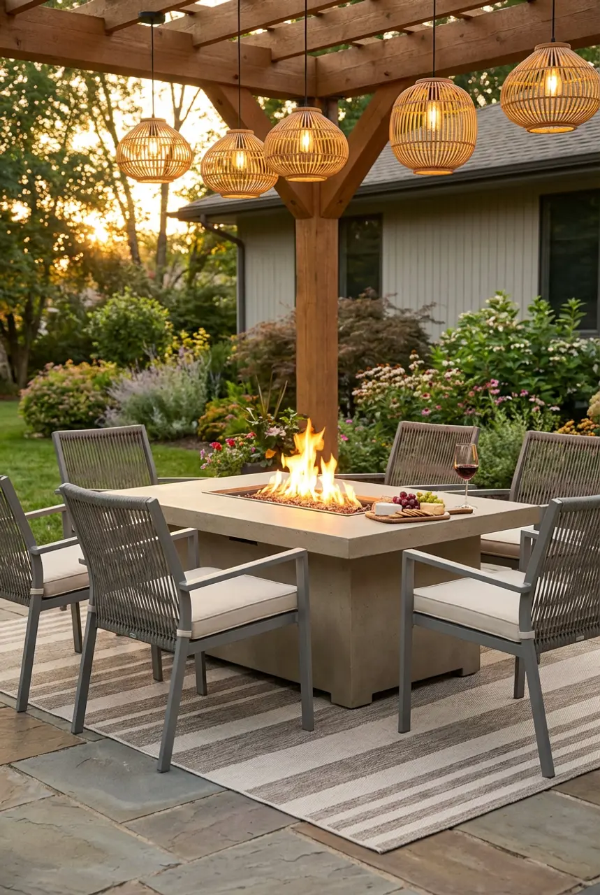 Fire Pit Dining Zone for Al Fresco Meals