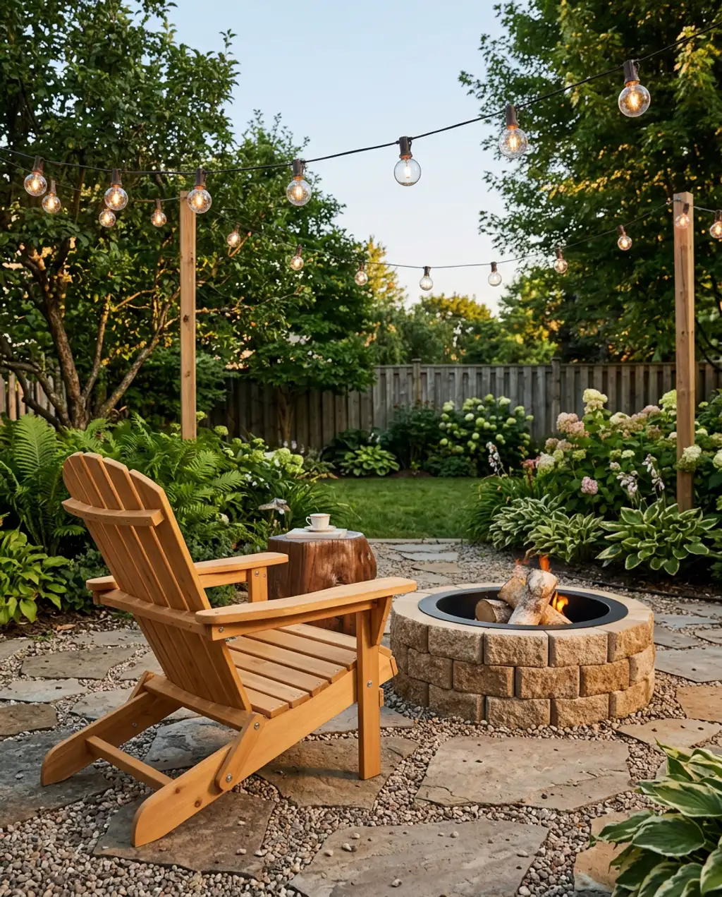 Small Backyard Patio with DIY Fire Pit