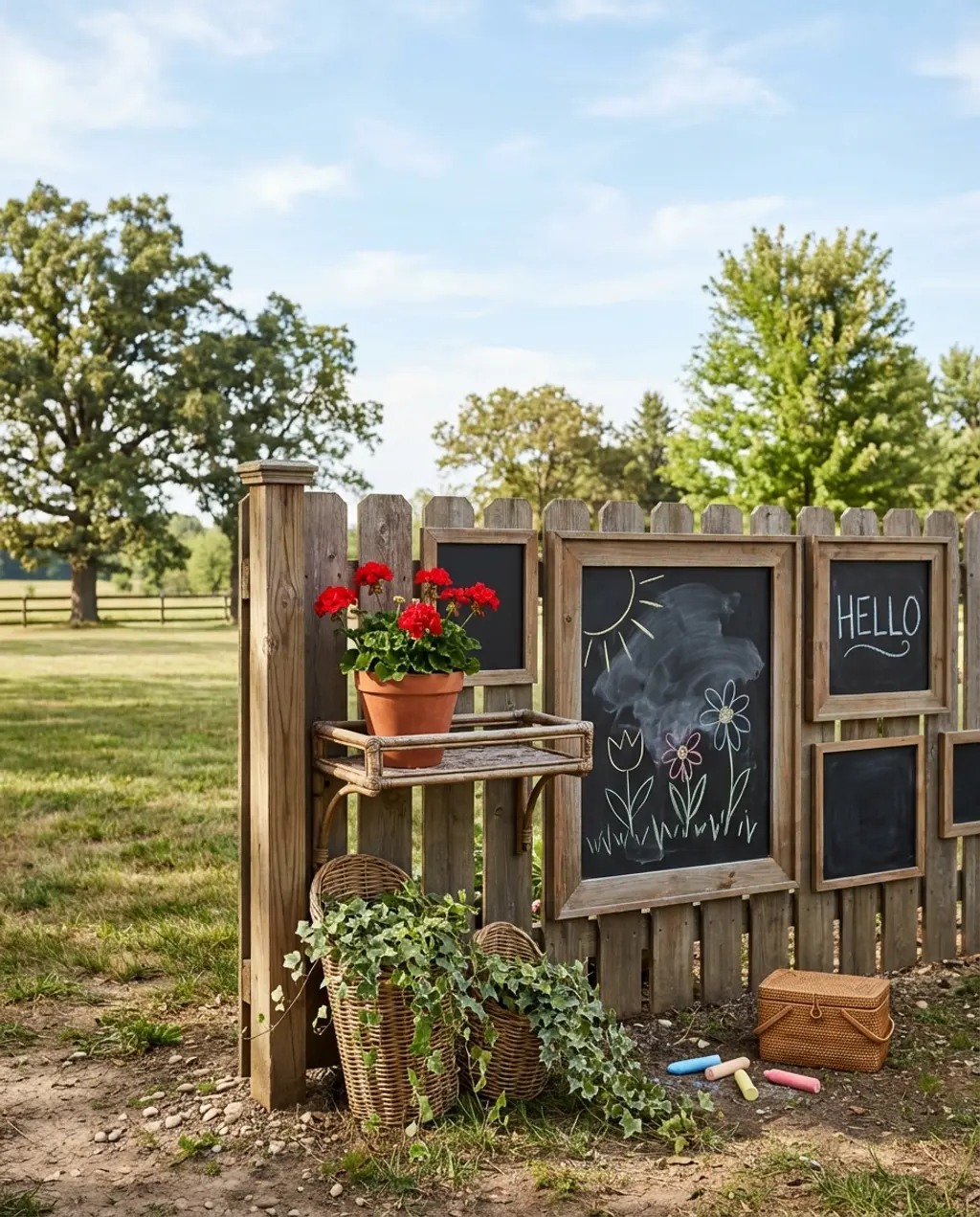 Interactive Garden Fence with Chalkboard Panels
