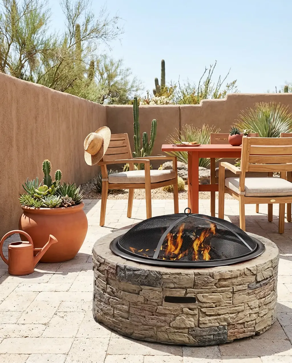 Southwest Inspired BBQ with Adobe Walls and Cactus