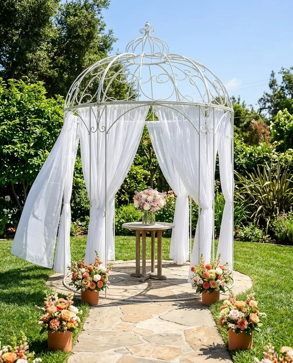 Grand Wedding Gazebo with Floral Draping