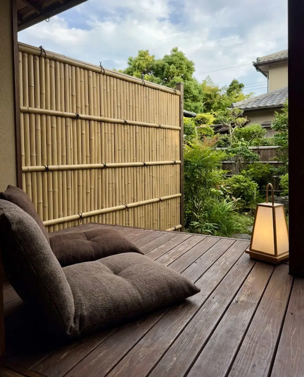 Shady Privacy Balcony with Bamboo Screening
