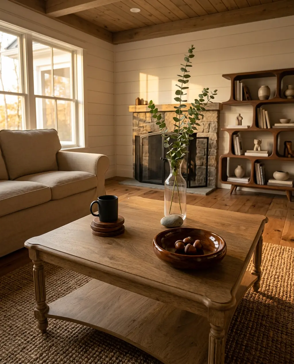 Modern Farmhouse Living Room with Fresh Greens