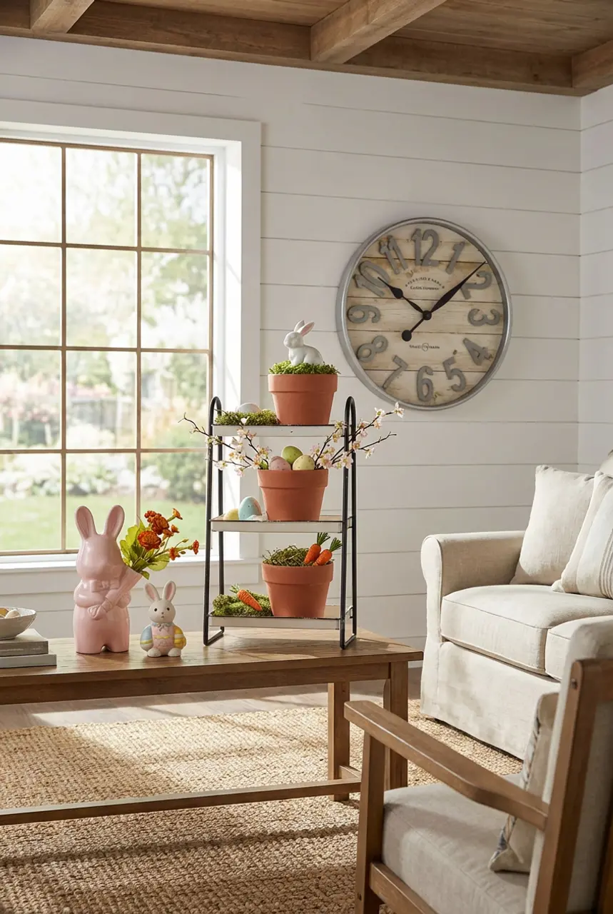 DIY Farmhouse Easter Tiered Tray Decor