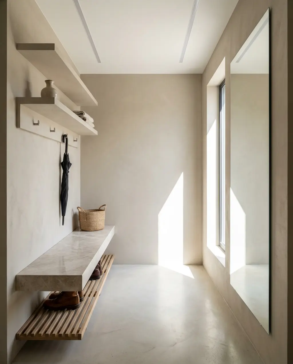 Small Mudroom with Smart Vertical Storage Solutions