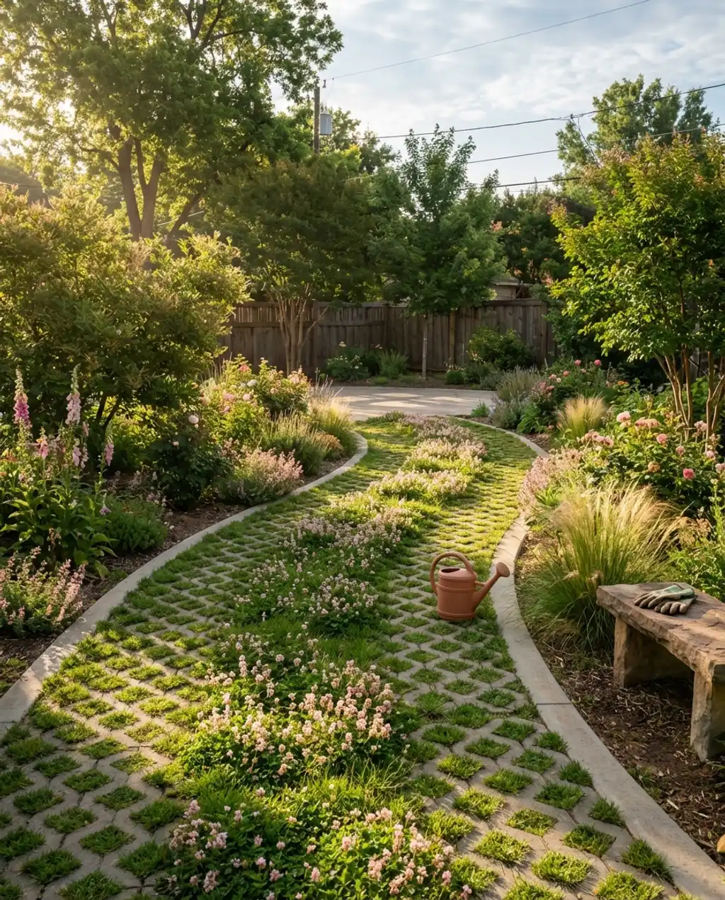 Permeable Driveway with Grass Pavers for Eco-Friendly Homes