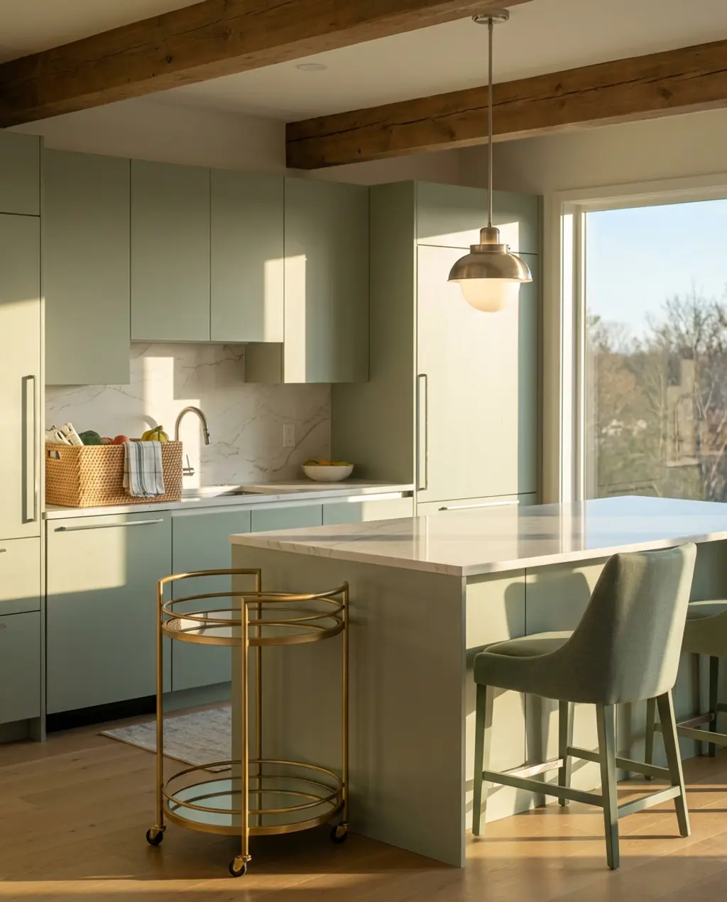 Sleek Modern Kitchen with Smart Storage for Apartment Living