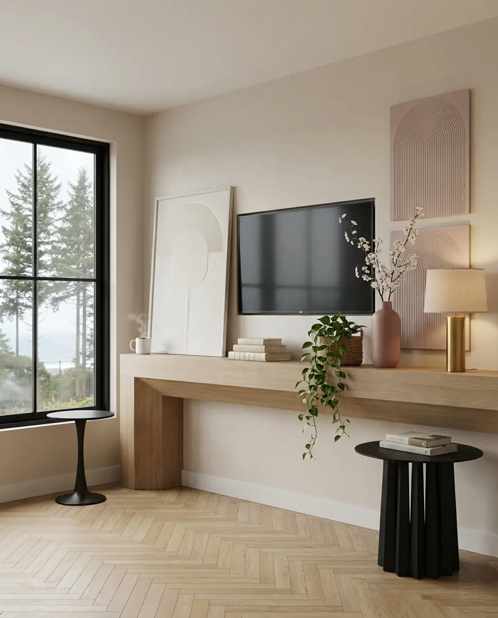 Transitional Mantle with Built-in TV and Integrated Decor 2026 — Luxury Version