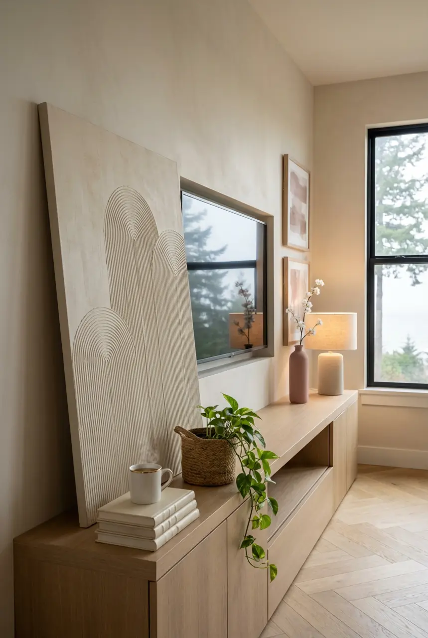 Transitional Mantle with Built-in TV and Integrated Decor 2026 — Budget Version