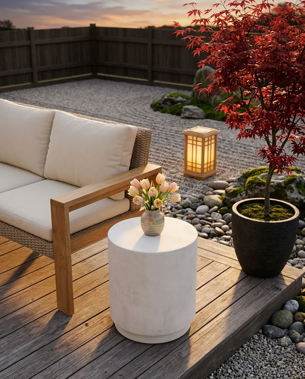 Zen Garden Deck with Japanese Maple