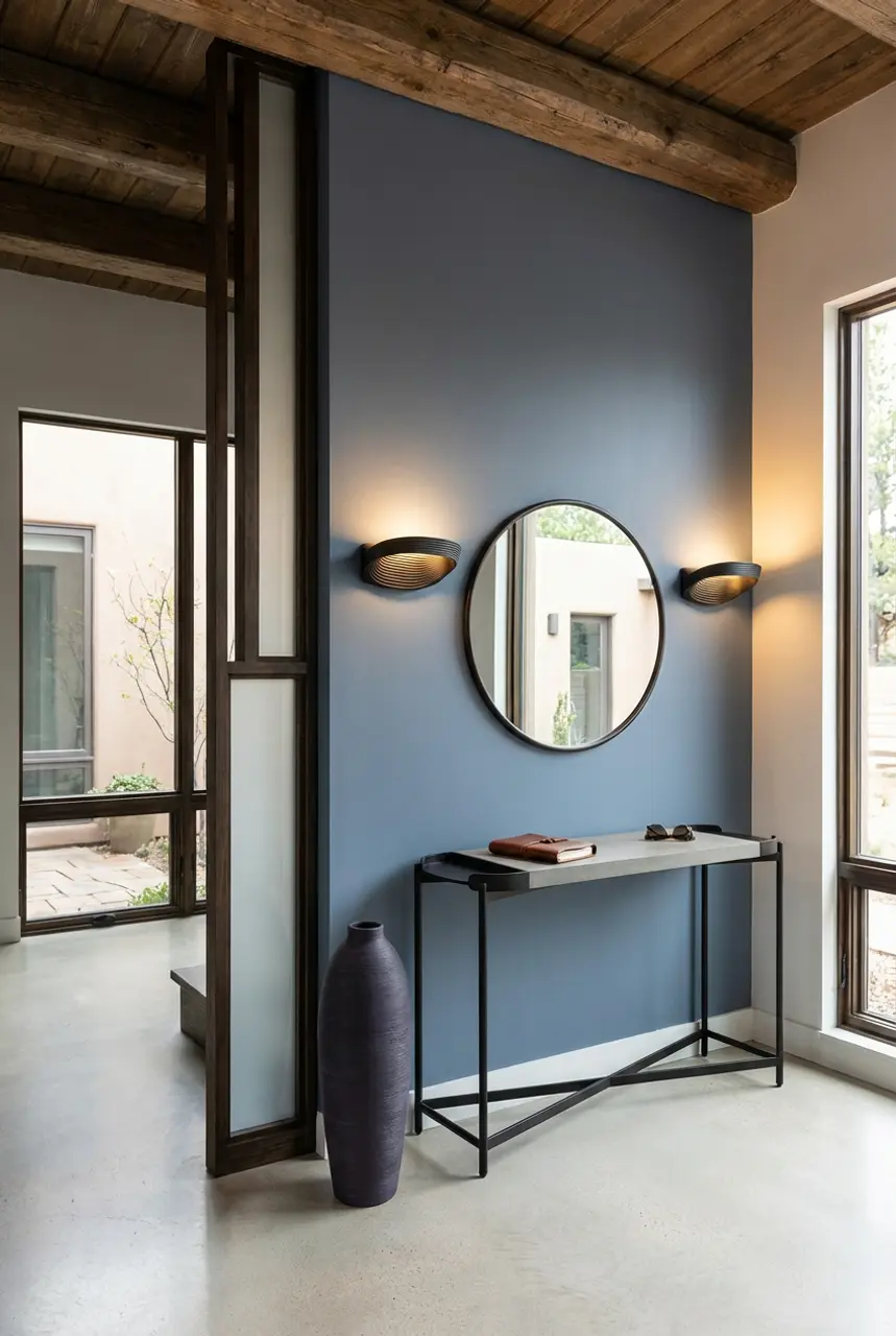 Modern Entryway with Architectural Screen