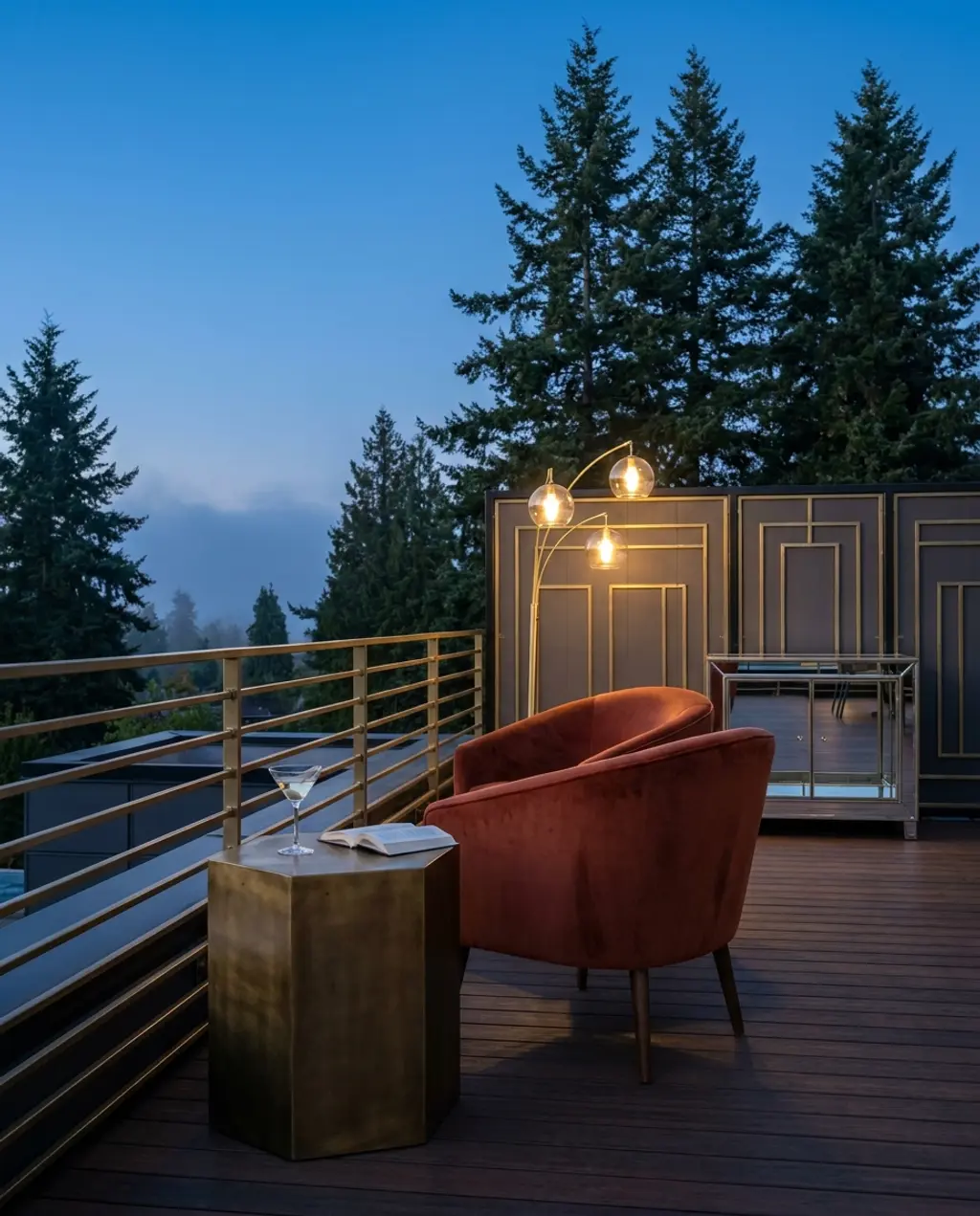 Rooftop Art Deco Inspired Cocktail Lounge