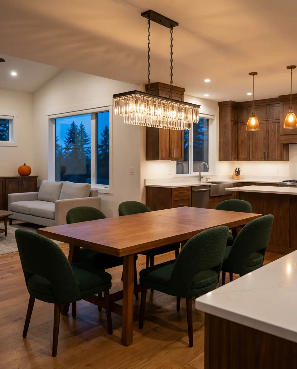 Open Concept Dining Room Focus with Room for Living