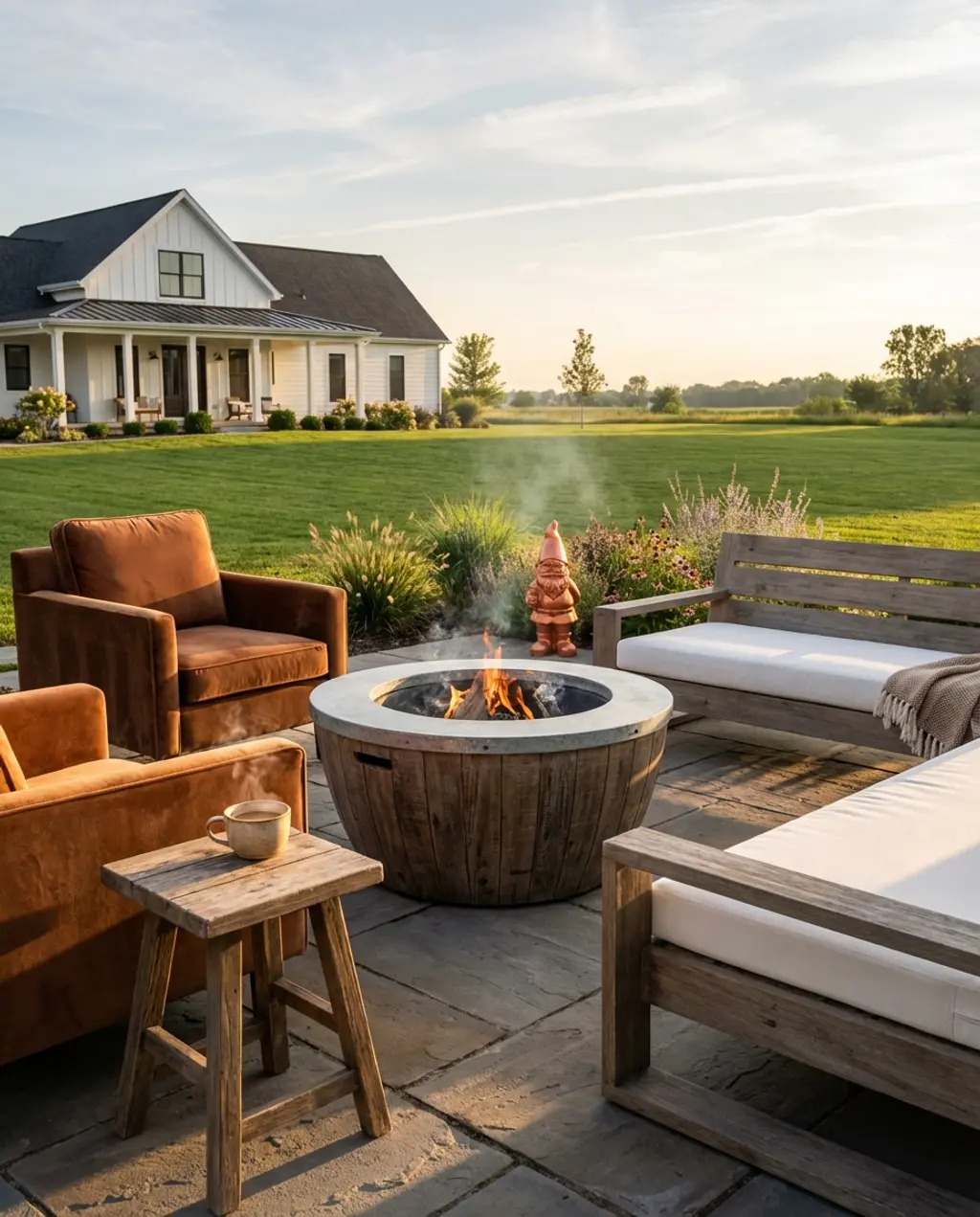 Modern Farmhouse Fire Pit Gathering