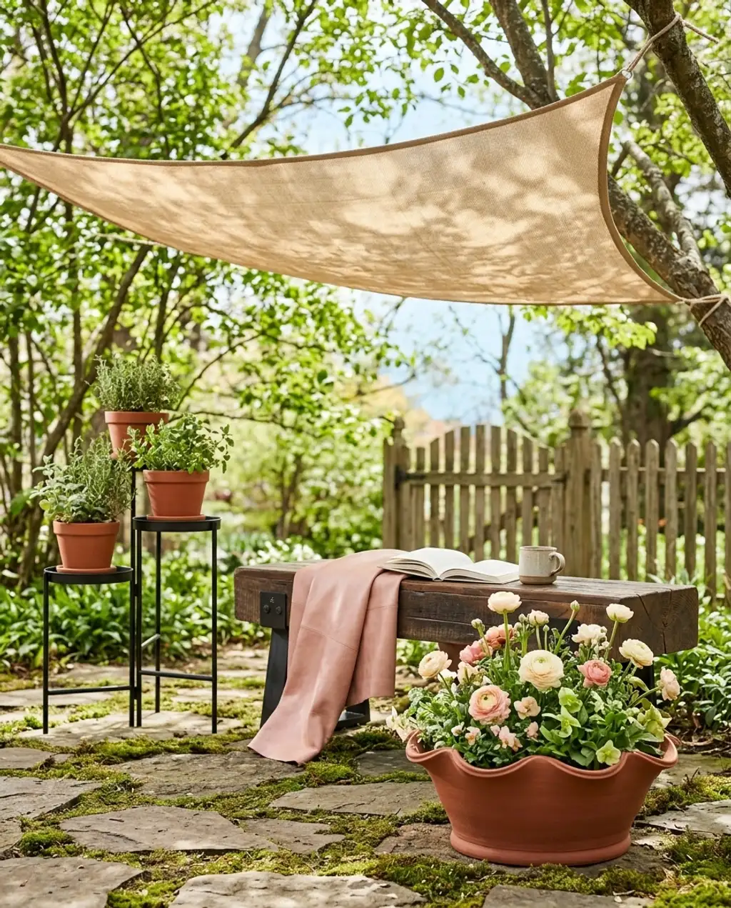Shade Cloth Canopy for Greenhouse-Style Outdoor Seating