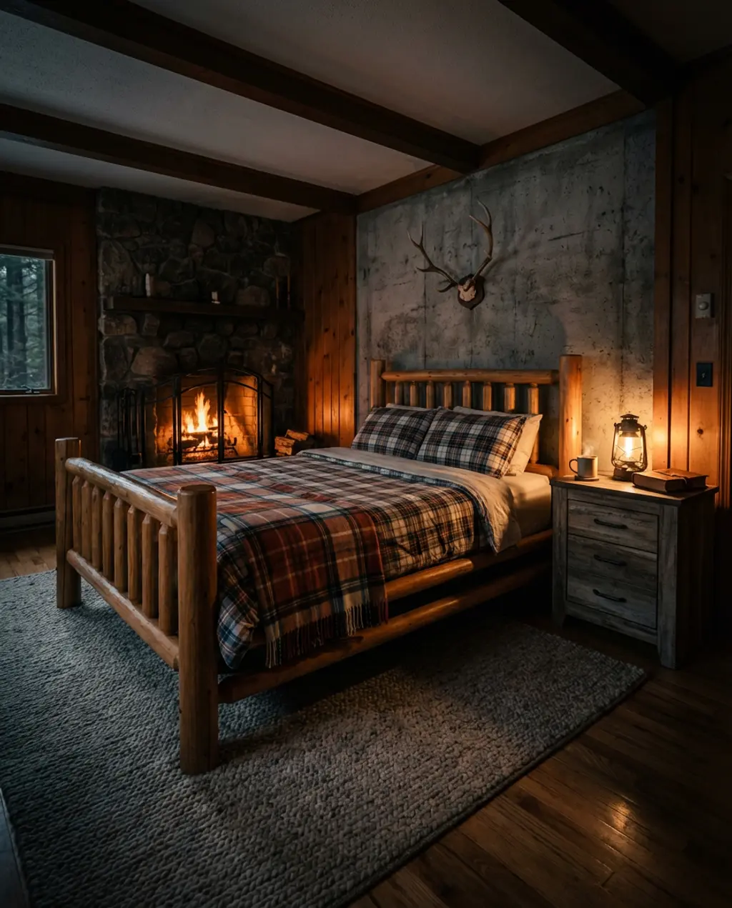 Rustic Cabin Style Bedroom