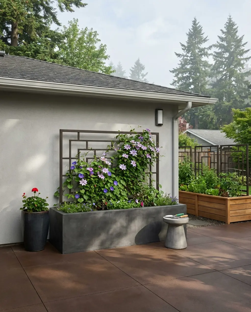 Compact Raised Bed Garden with Trellis for Climbers — Luxury Version