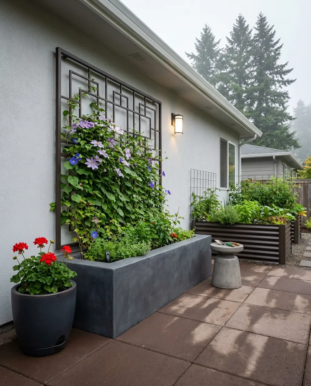 Compact Raised Bed Garden with Trellis for Climbers — Budget Version