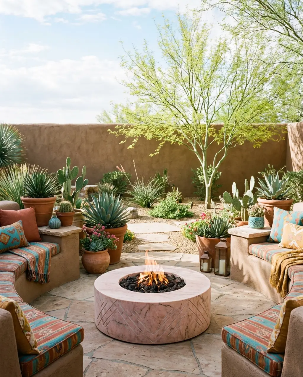 Southwest Inspired Fire Pit Nook