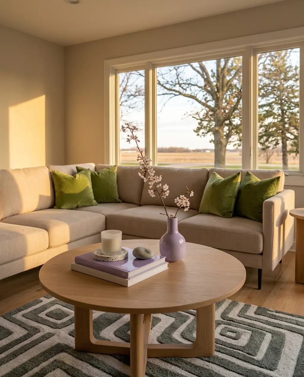 Refreshing Living Room with Pastel Green Accents