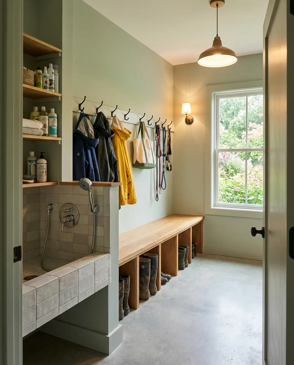 Pet-Friendly Mudroom with Dog Wash Station