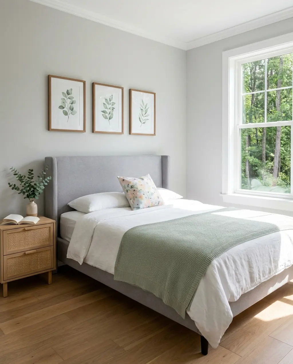 Spring Bedroom Refresh with Soft Greys and Pastel Accents