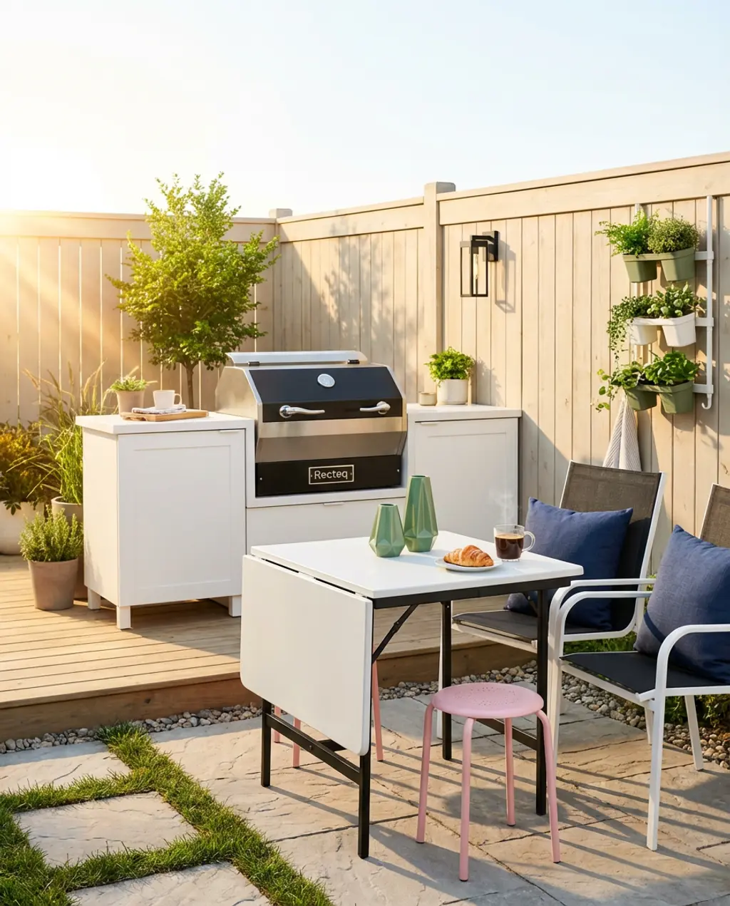 Scandinavian Inspired BBQ Corner with Slated Roof