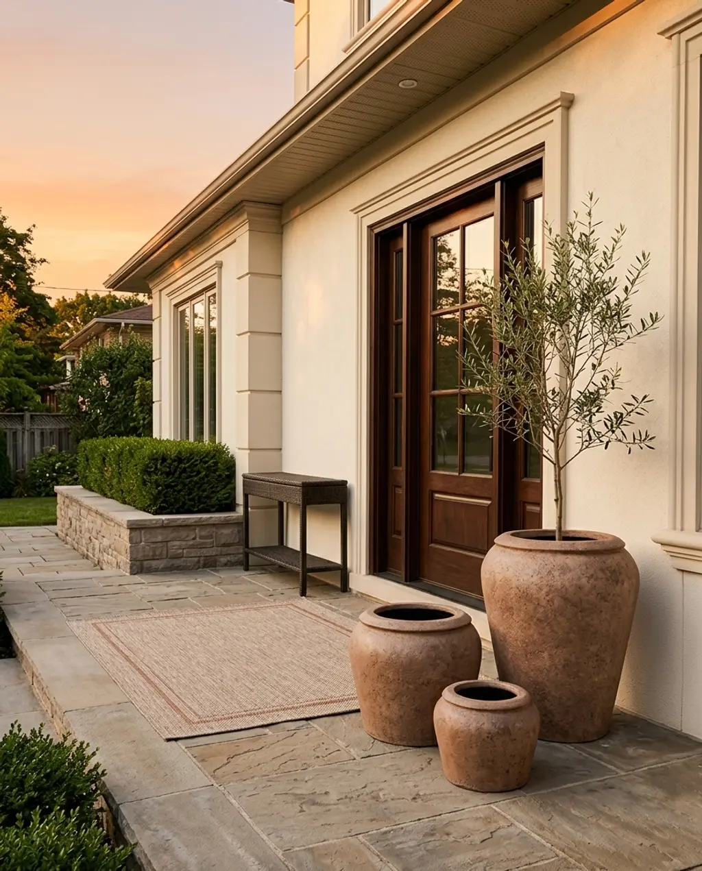 Arched Interior Foyer with Abstract Art