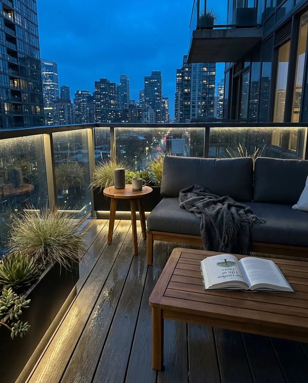 Sophisticated Loft Balcony with Glass Railing